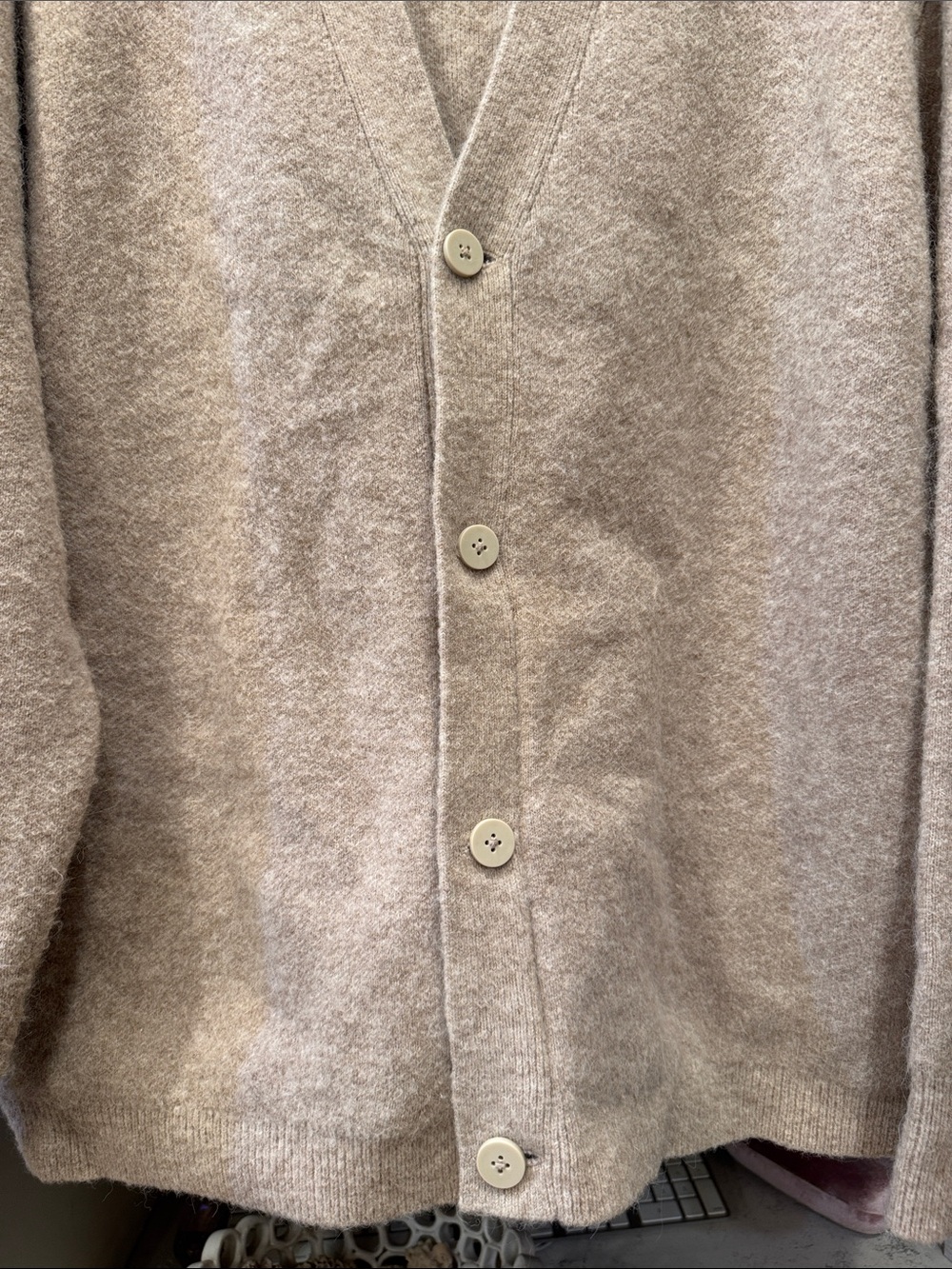 Men's Lululemon Alpaca Wool Blend Oatmeal Cardigan Sweater - Picture 6 of 15